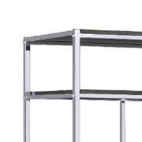Etagere Bookshelf with 7 Shelves and Geometric Pattern,Silver and Dark Gray - BM209606