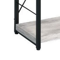 Industrial Bookshelf with 4 Shelves and Open Metal Frame, White and Black - BM209632