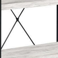 Industrial Bookshelf with 4 Shelves and Open Metal Frame, White and Black - BM209632