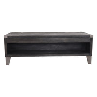 Wooden Lift Top Cocktail Table with 2 Drawers and Metal Accents in Gray - BM210957