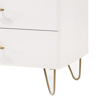 6 Drawer Wooden Dresser with Metal Hairpin Legs, White and Gold - BM211214