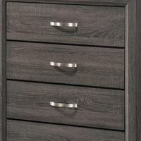 5 Drawer Transitional Chest with Chamfered Feet and Curved Handles, Gray - BM215483