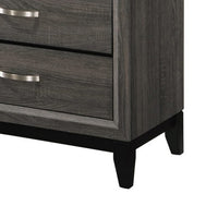5 Drawer Transitional Chest with Chamfered Feet and Curved Handles, Gray - BM215483