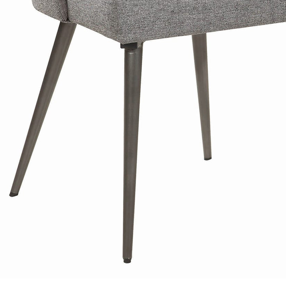Textured Fabric Upholstered Metal Frame Dining Chair, Set of 2, Gray - BM215998