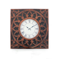 Baroque Design Metal Wall Clock with Roman Numerals, Brown and Black - BM218337