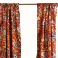 4 Piece Polyester Window Panel Set with Floral Print, Multicolor - BM218718