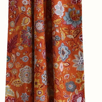 4 Piece Polyester Window Panel Set with Floral Print, Multicolor - BM218718