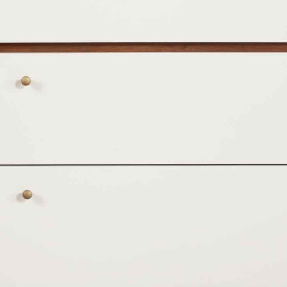 3 Drawer Wood Chest with Round Pulls and Angled Legs, Small,White and Brown - BM220498