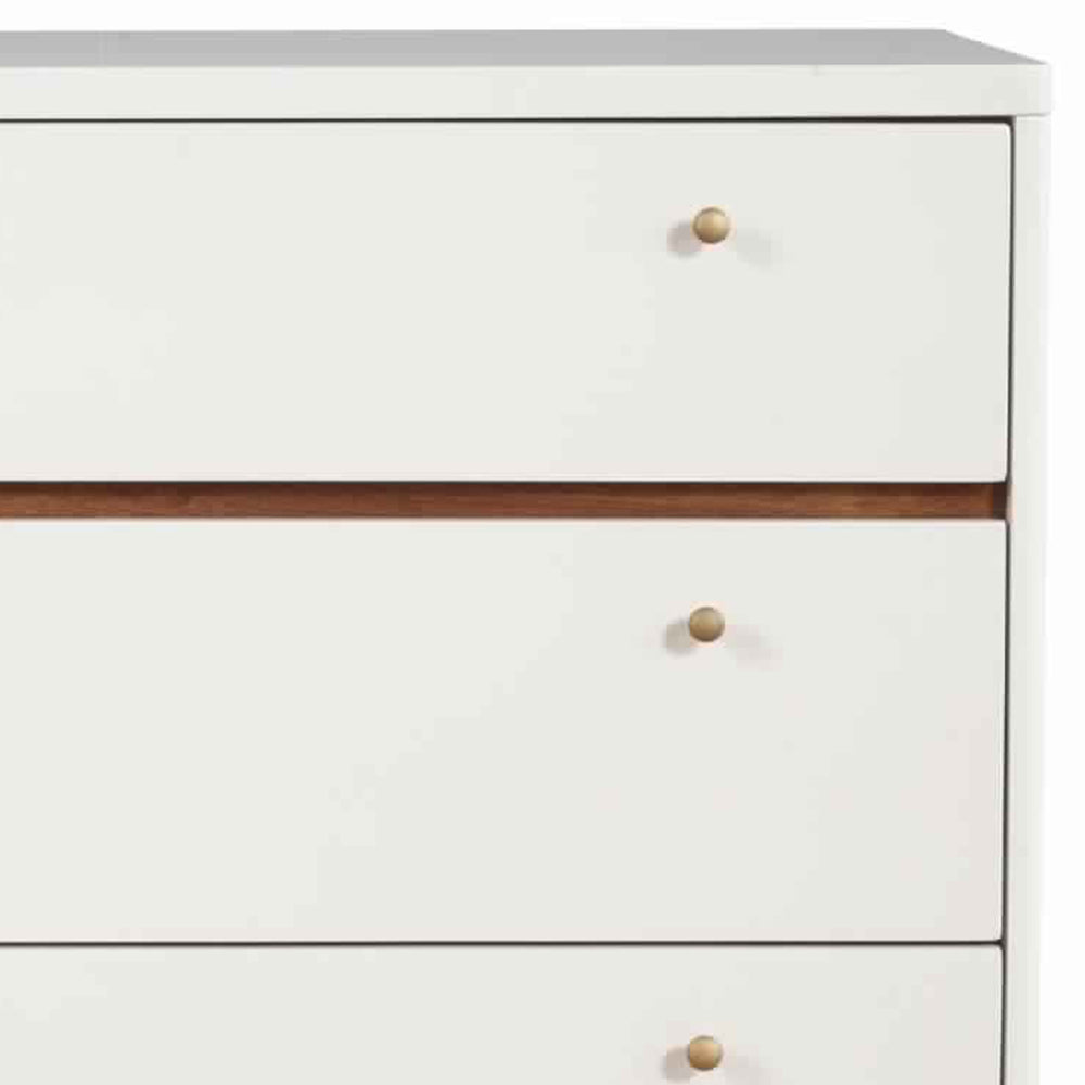 3 Drawer Wood Chest with Round Pulls and Angled Legs, Small,White and Brown - BM220498