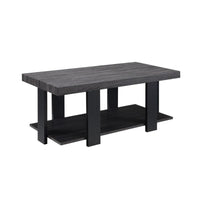 Wood and Metal 3 Piece Cocktail Table Set, Gray and Black - BM221520