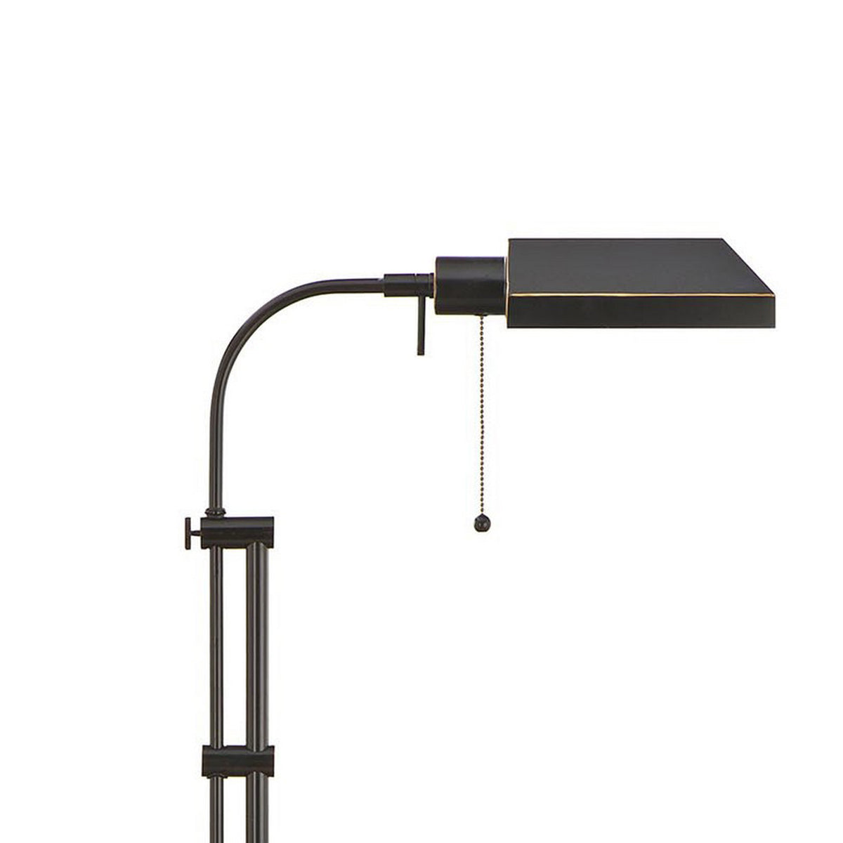 Metal Rectangular Floor Lamp with Adjustable Pole, Dark Bronze - BM225081