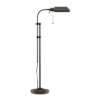 Metal Rectangular Floor Lamp with Adjustable Pole, Dark Bronze - BM225081