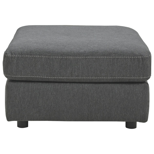 Fabric Oversized Accent Ottoman with Contrast Stitching, Dark Gray - BM226125