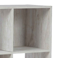6 Cube Wooden Organizer with Grain Details, Washed White - BM227057