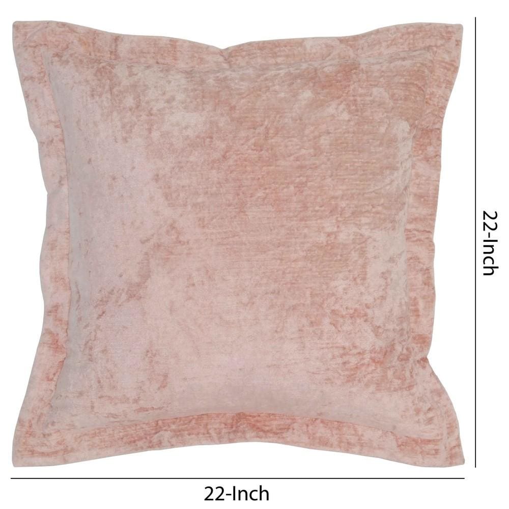 22 X 22" Fabric Throw Pillow with Flanged Edges, Pink By Casagear Home