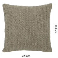 22 x 22" Throw Pillow with Hand Knit Details, Brown By Casagear Home