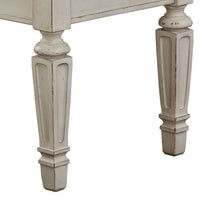 46 Inches Tufted Fabric Padded Wooden Accent Bench, Antique White - BM230917