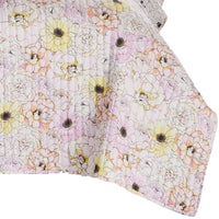 Milan 3 Piece Microfiber Blooming Flower Pattern Queen Quilt Set, White and Pink - BM231048