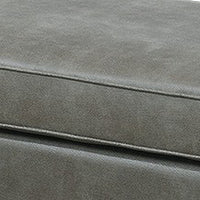 Leatherette Ottoman with Nailhead Trim and Turned Feet, Gray - BM231976