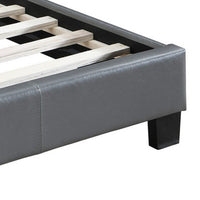 Transitional Style Leatherette Queen Bed with Padded Headboard, Gray - BM232045