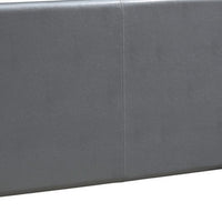 Transitional Style Leatherette Queen Bed with Padded Headboard, Gray - BM232045
