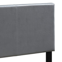 Transitional Style Leatherette Queen Bed with Padded Headboard, Gray - BM232045