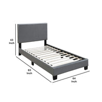 Transitional Style Leatherette Queen Bed with Padded Headboard, Gray - BM232045