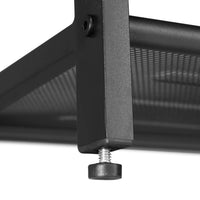 39 Inches Wooden Shoe Organizer with Mesh Shelves, Brown and Black - BM233368