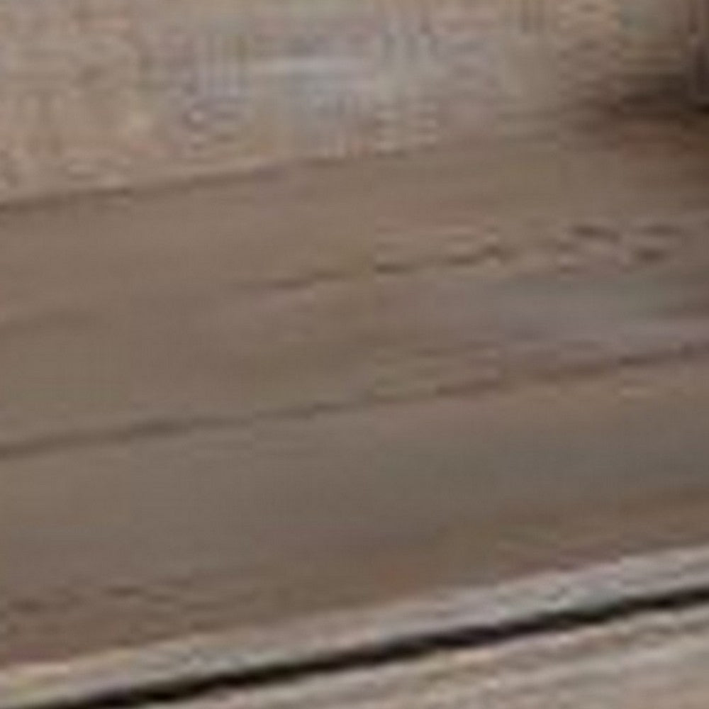 Angled Edge Wooden Tray with Cutout Handles, Set of 2, Distressed Brown - BM233459