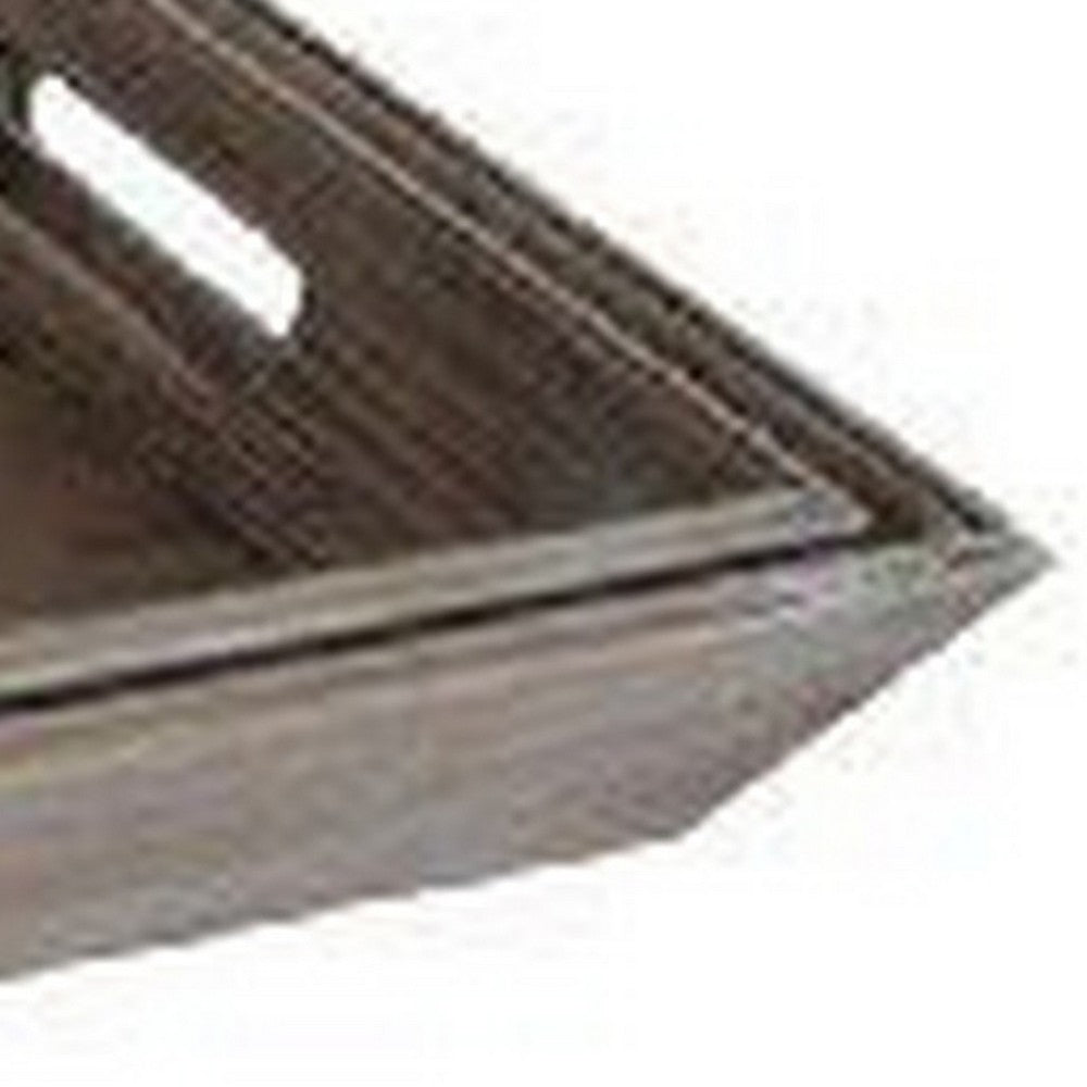 Angled Edge Wooden Tray with Cutout Handles, Set of 2, Distressed Brown - BM233459