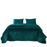 Bann 3 Piece King Quilt Set with Geometric Design, Green - BM233899