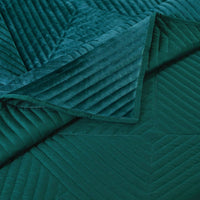 Bann 3 Piece King Quilt Set with Geometric Design, Green - BM233899