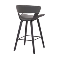 27 Inches Saddle Seat Leatherette Counter Stool, Gray - BM236364