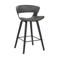 27 Inches Saddle Seat Leatherette Counter Stool, Gray - BM236364
