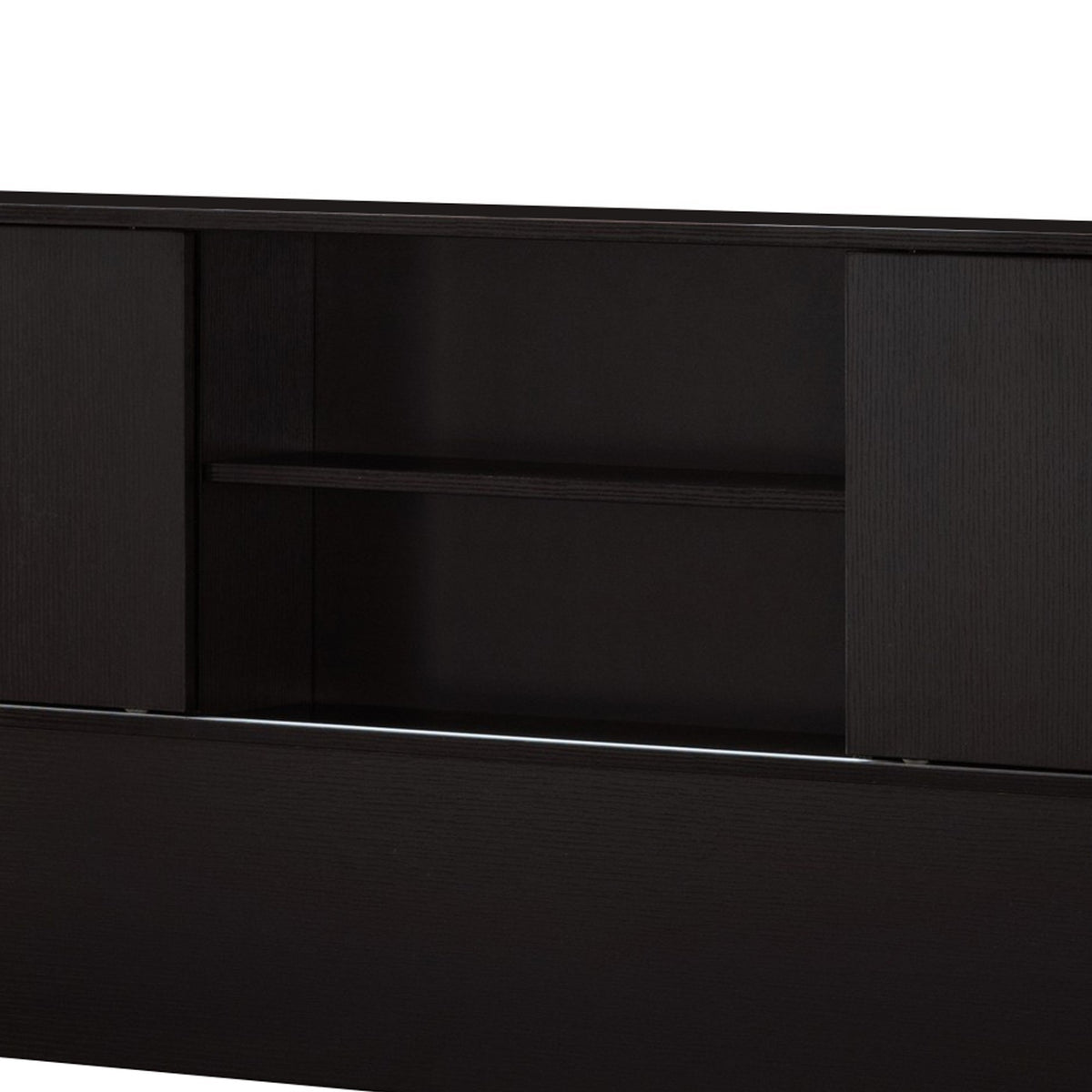 Twin Bookcase Headboard with 2 Sliding Doors, Red Cocoa - BM247076