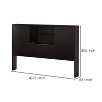 Twin Bookcase Headboard with 2 Sliding Doors, Red Cocoa - BM247076