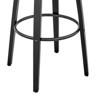 26 Inch Leatherette Barstool with Curved Back, Gray and Black - BM248268