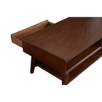 Coffee Table with 1 Drawer and Open Shelf, Walnut Brown - BM261891