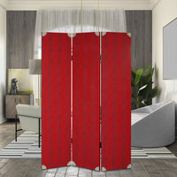 Transitional 3 Panel Wooden Screen with Nailhead Trim, Red - BM26603