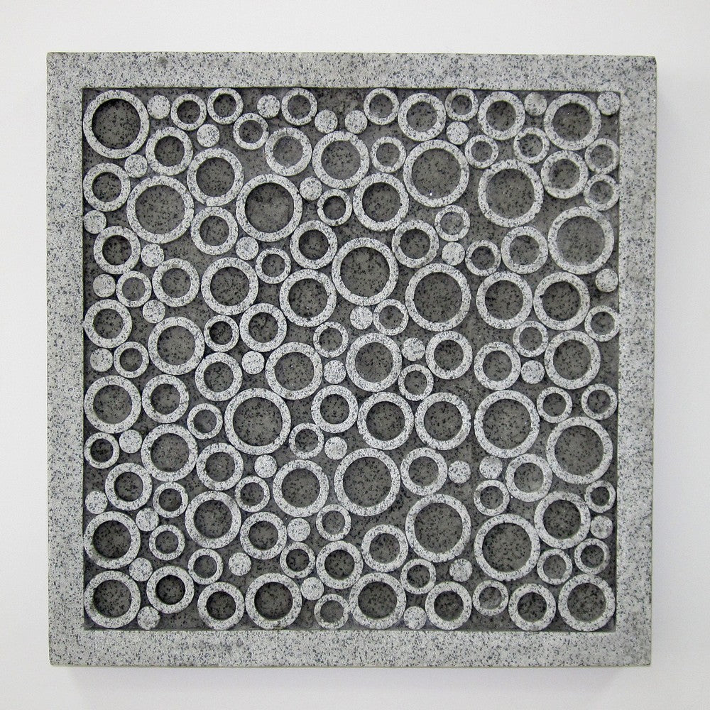 Transitional Sandstone Wall Decor with Bubble Pattern, Large, Gray - BM26616