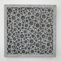 Transitional Sandstone Wall Decor with Bubble Pattern, Large, Gray - BM26616