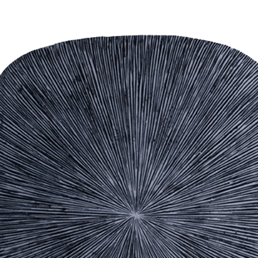 Transitional Ribbed Square Shaped Sandstone Wall Art, Large, Gray - BM26630