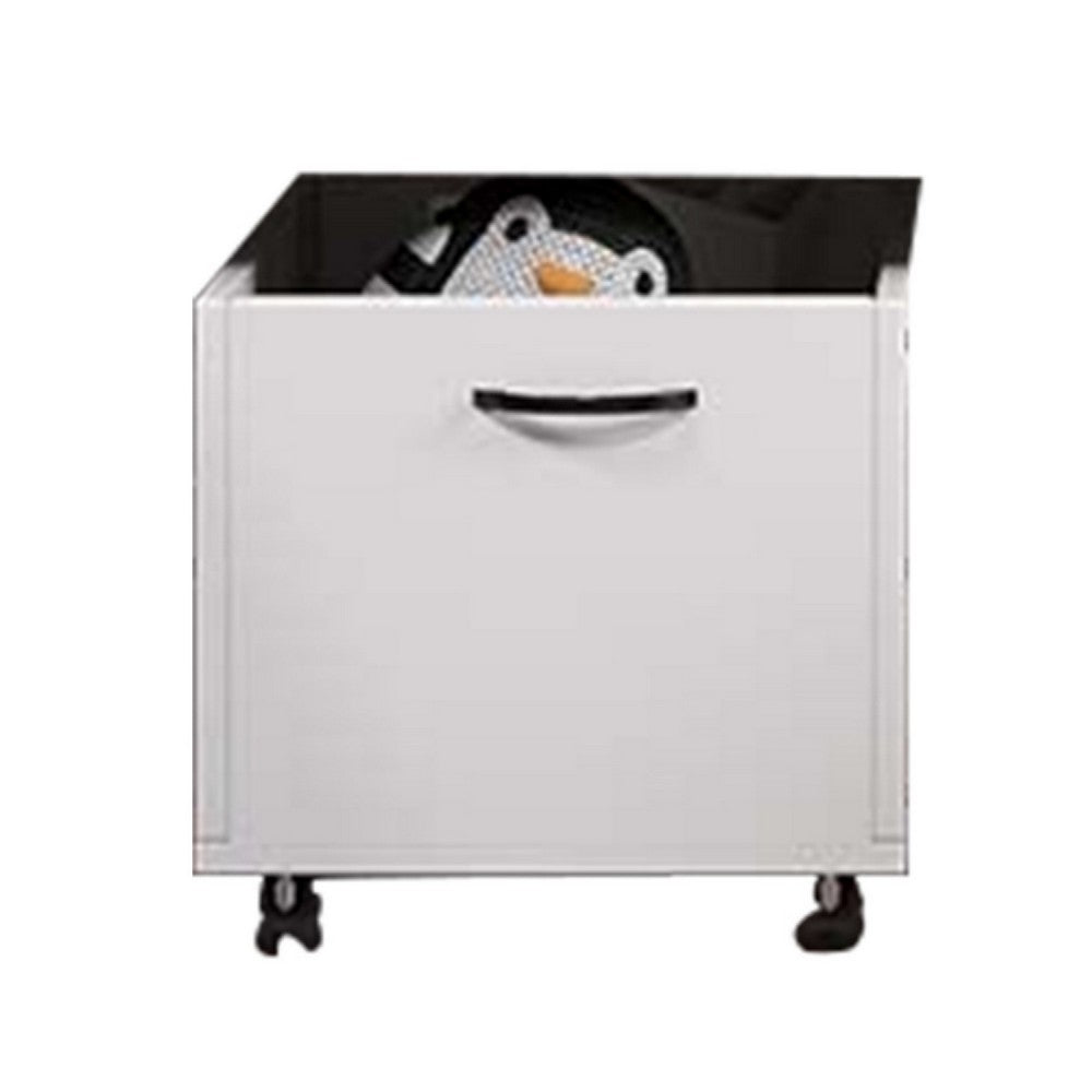 20 Inch Multipurpose Storage Box with Caster Wheels, Set of 2, White - BM275734
