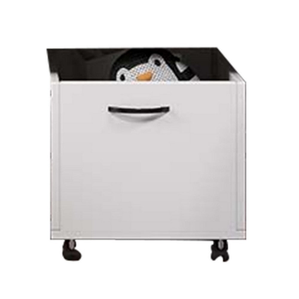 20 Inch Multipurpose Storage Box with Caster Wheels, Set of 2, White - BM275734