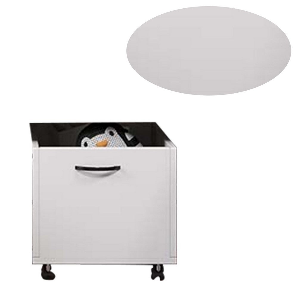 20 Inch Multipurpose Storage Box with Caster Wheels, Set of 2, White - BM275734