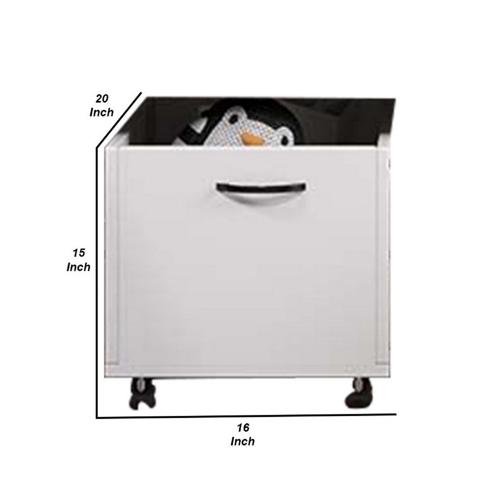20 Inch Multipurpose Storage Box with Caster Wheels, Set of 2, White - BM275734
