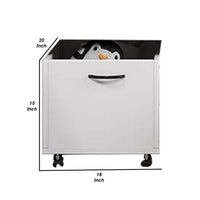 20 Inch Multipurpose Storage Box with Caster Wheels, Set of 2, White - BM275734