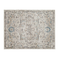 Tyra 5 x 7 Medium Soft Polyester Fabric Floor Area Rug, Washable, Medallion Pattern, Multicolor - BM279715