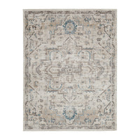 Tyra 5 x 7 Medium Soft Polyester Fabric Floor Area Rug, Washable, Medallion Pattern, Multicolor - BM279715