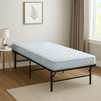 Adel Twin Size Low Profile Bed, Foldable Metal Frame, Black - BM280382